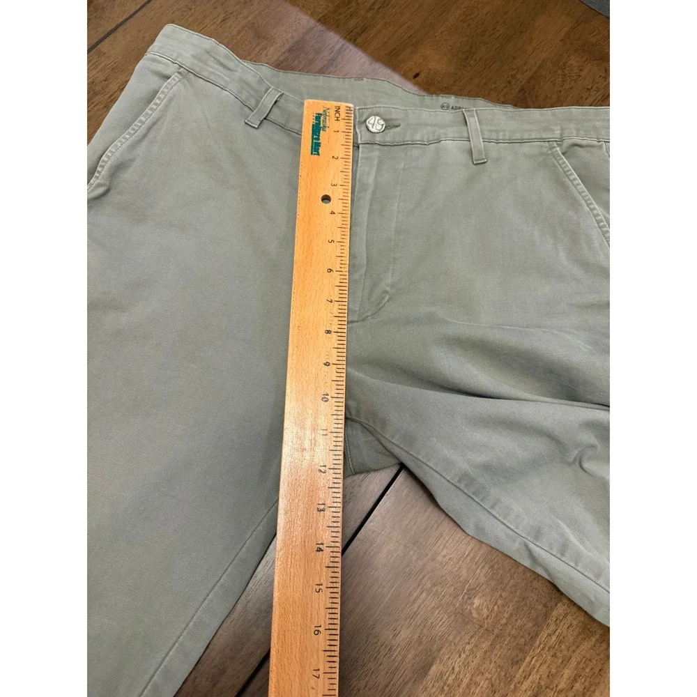 AG Adriano Goldschmied Men Slim Khaki Pants Sage Green Stretch Twill 34 Made USA